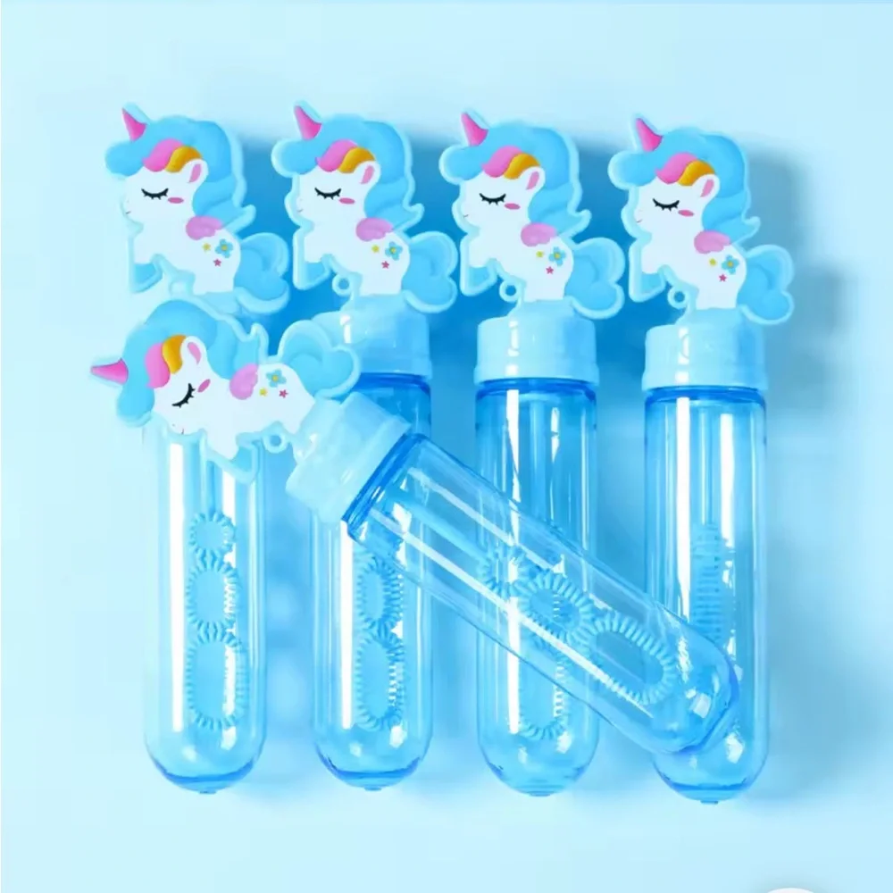 Refillable Unicorn Bubble Wands Set of 8- Pink & Blue